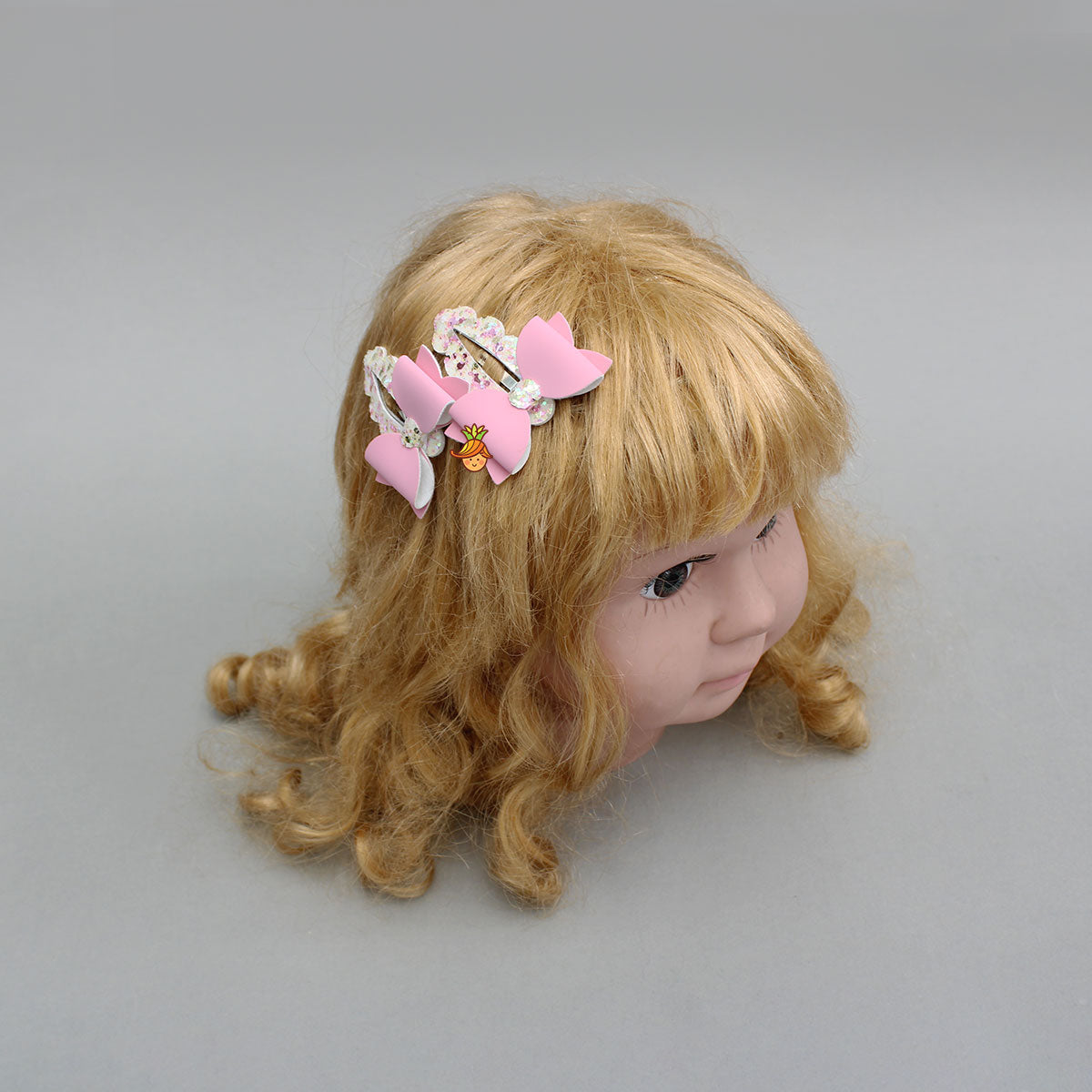 Pink Embellished Glittery Hair Clips