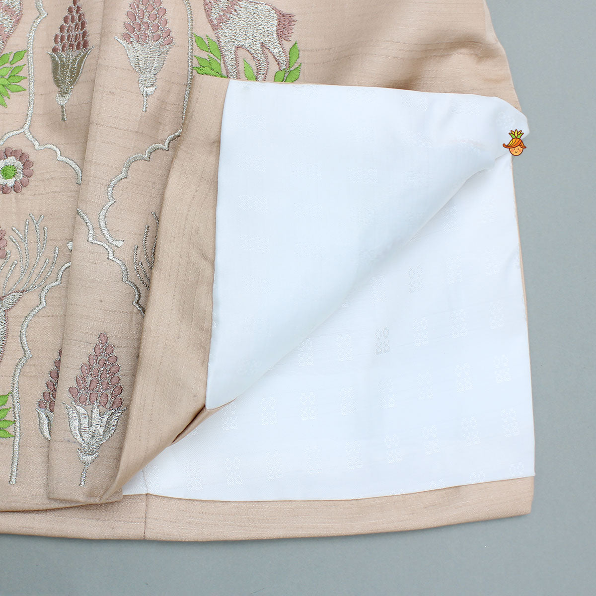 Pre Order: Peach Embroidered Sherwani And Pyjama
