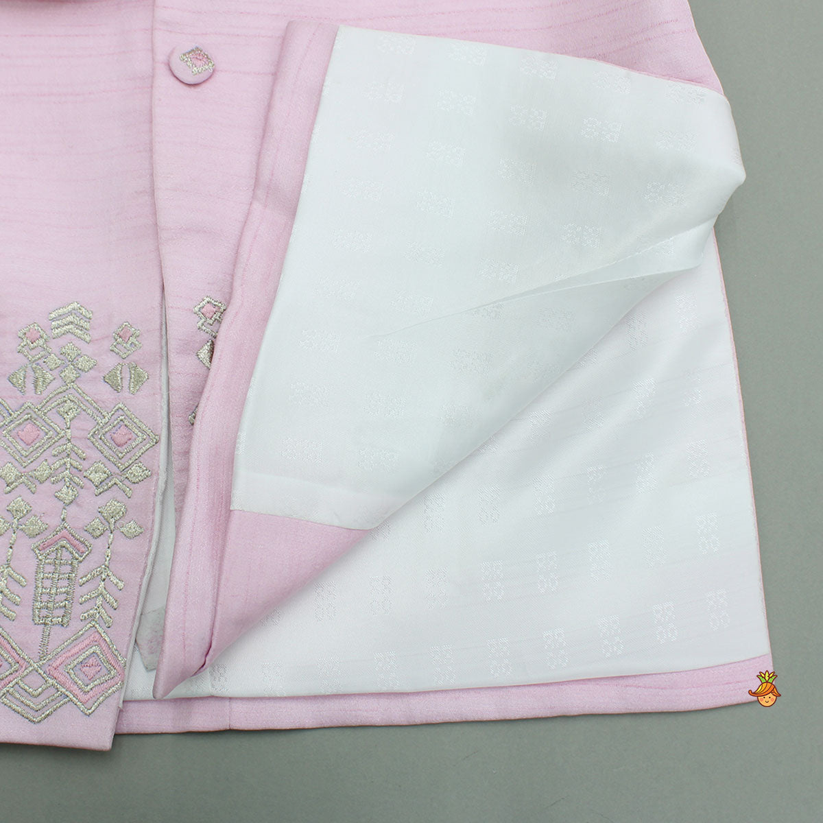 Pre Order: Pink Embroidered Sherwani And Pyjama