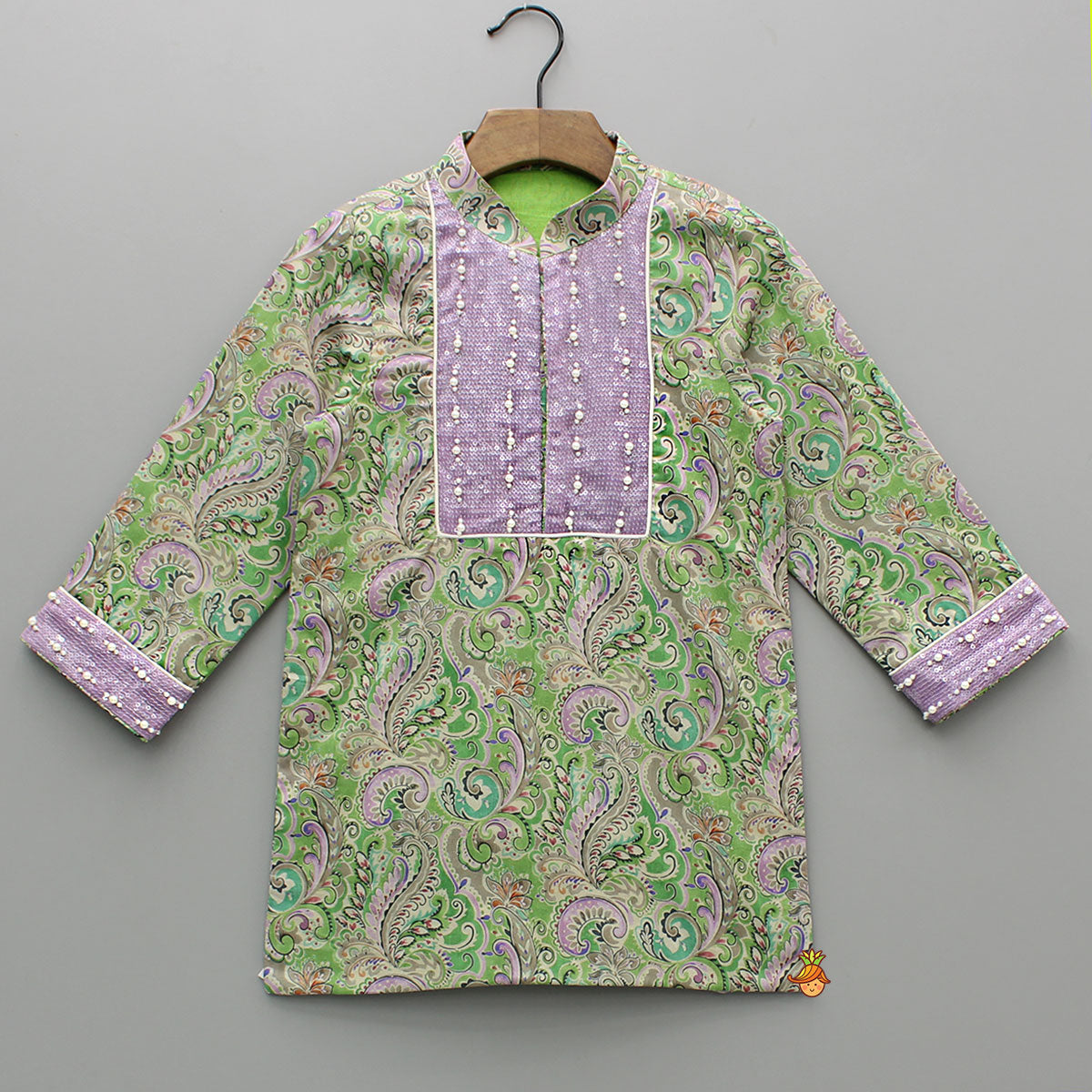 Pre Order: Multicolour Printed Embellished Kurta And Pant