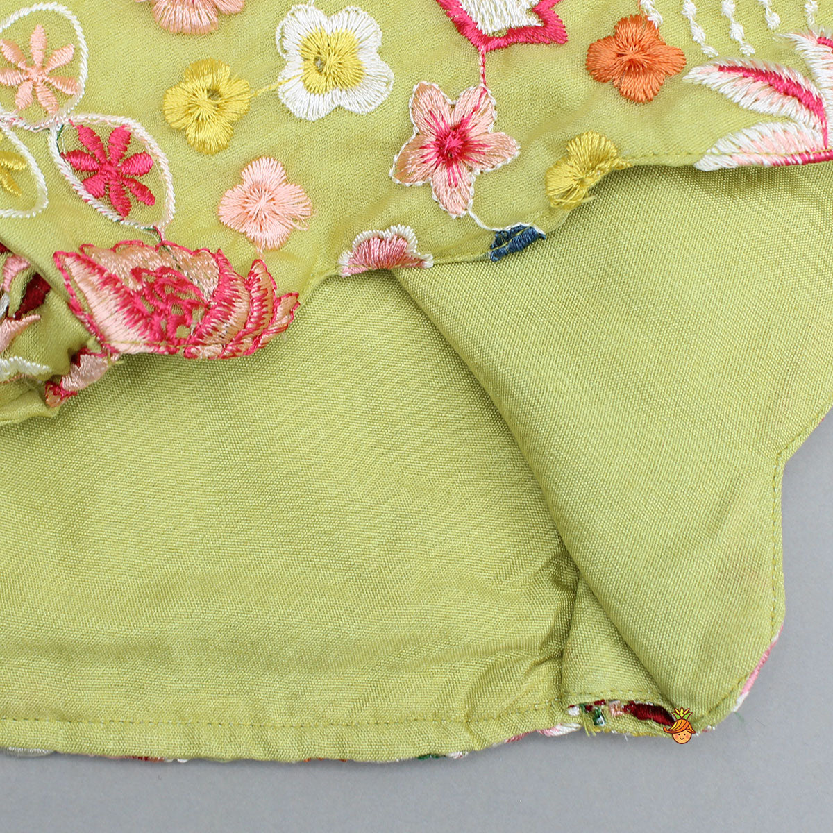 Pre Order: Scalloped Hem Thread Embroidered Top And Lehenga