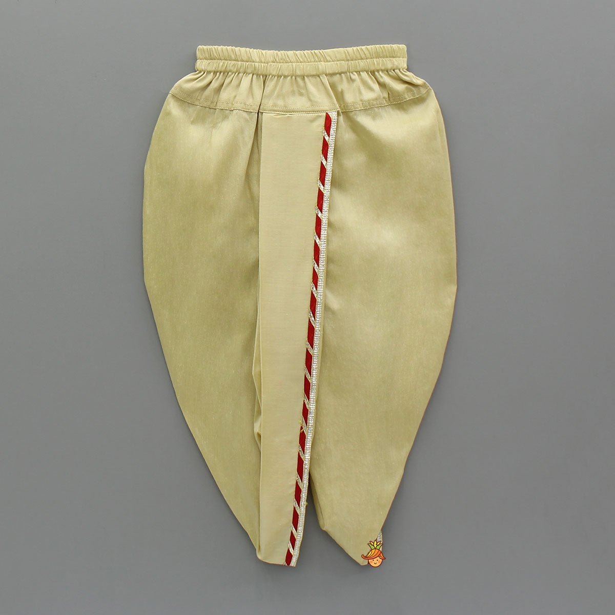 Krishna Embroidered Red Kurta And Dhoti