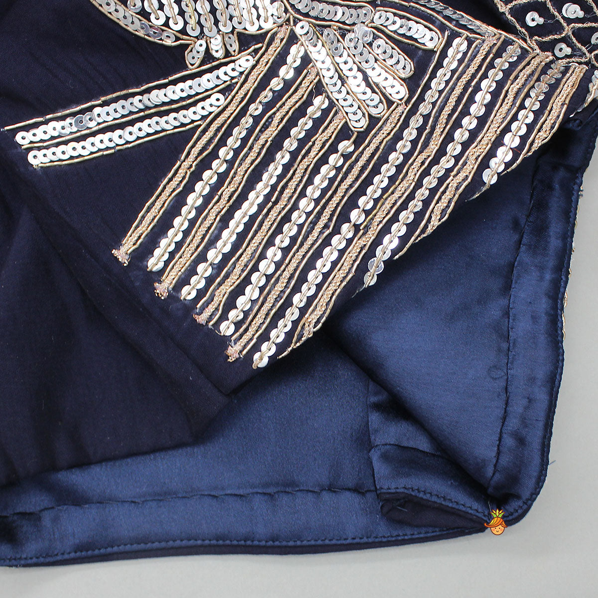 Pre Order: Heavy Embroidered Blue Top And Lehenga