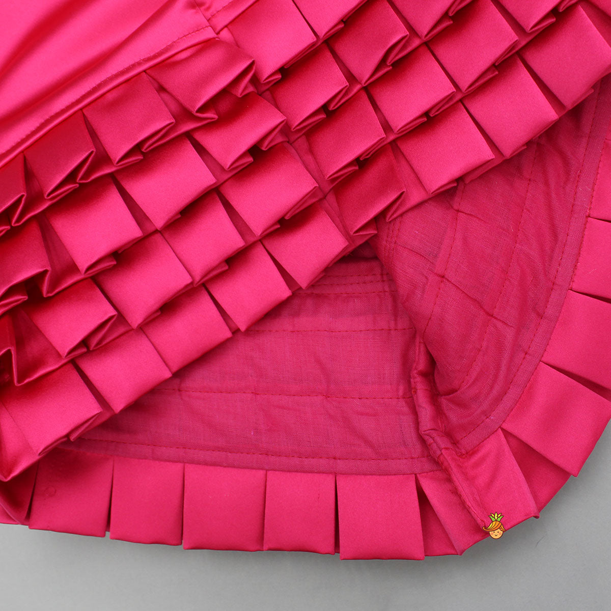 Pre Order: Pink Satin Frill Dress With Bow