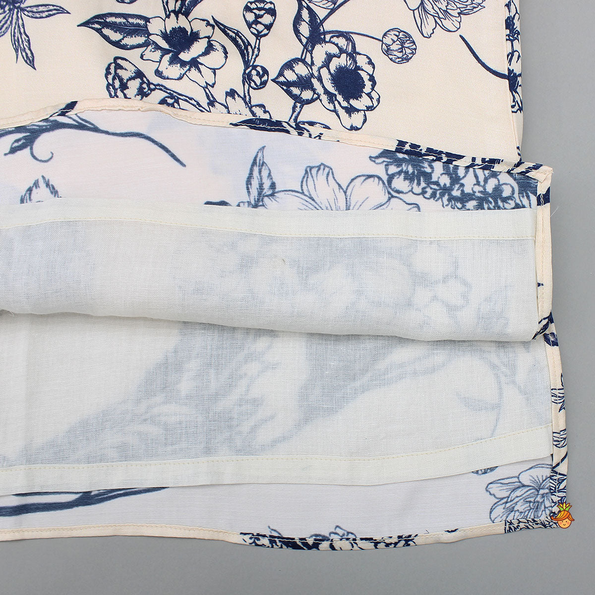 Pre Order: Blue And White Floral Print Kurta And Pyjama