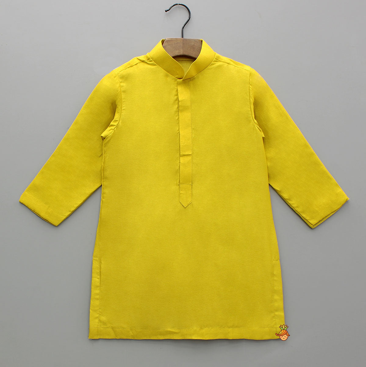 Pre Order: Yellow Kurta With Front Open Jacket And Churidar