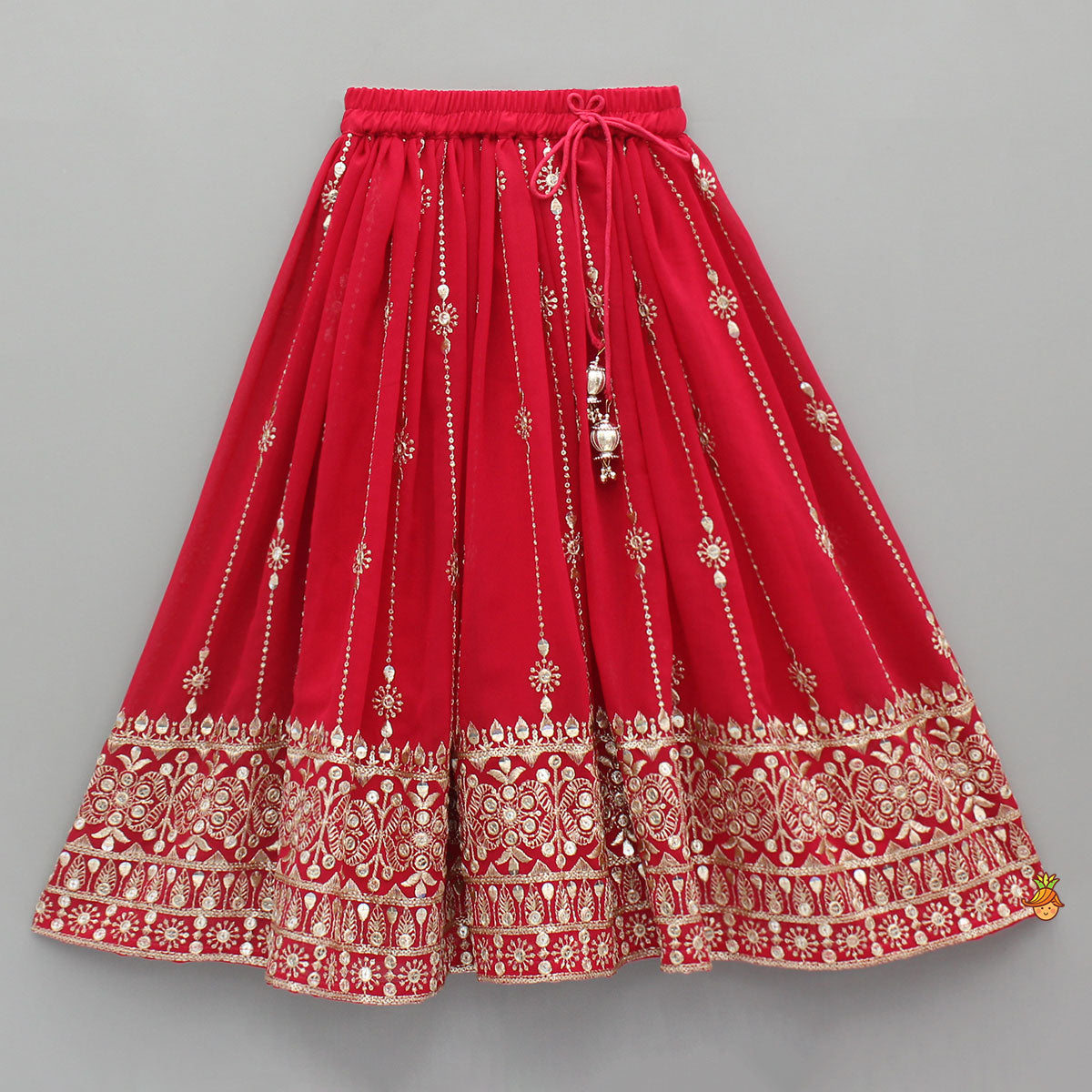 Sequin And Thread Embroidered Top With Matching Lehenga And Dupatta