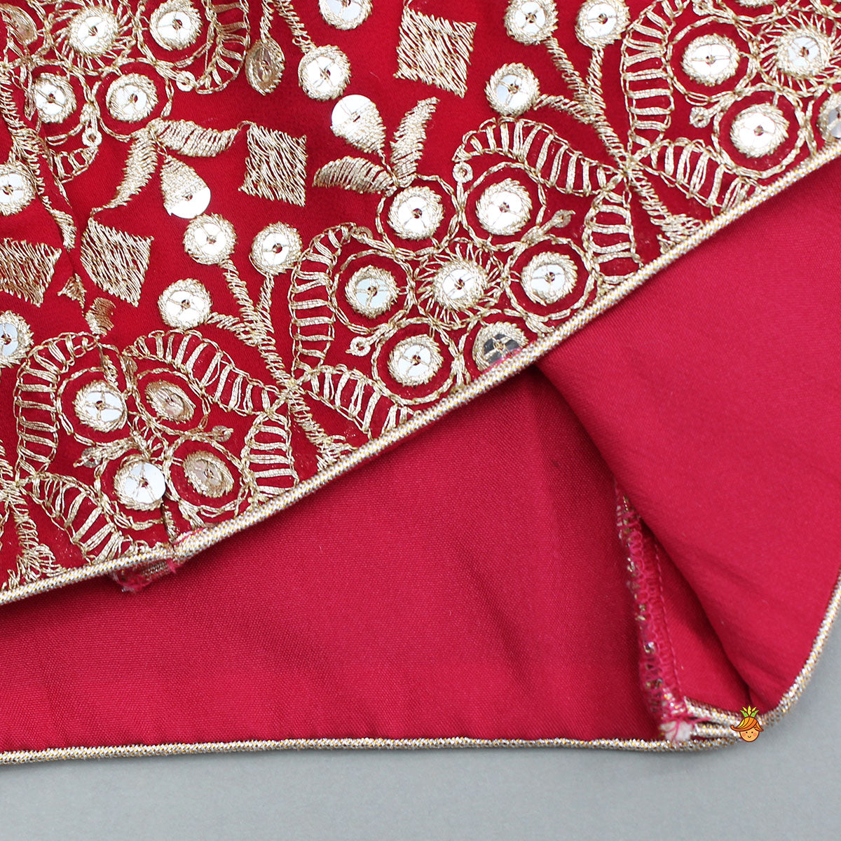 Sequin And Thread Embroidered Top With Matching Lehenga And Dupatta
