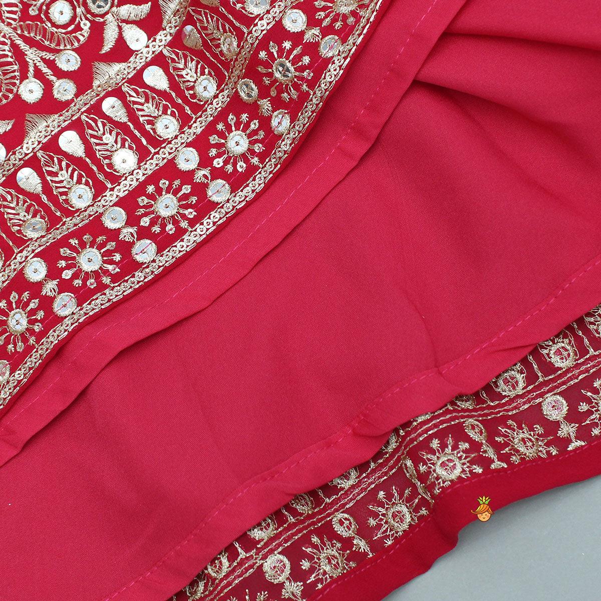Sequin And Thread Embroidered Top With Matching Lehenga And Dupatta