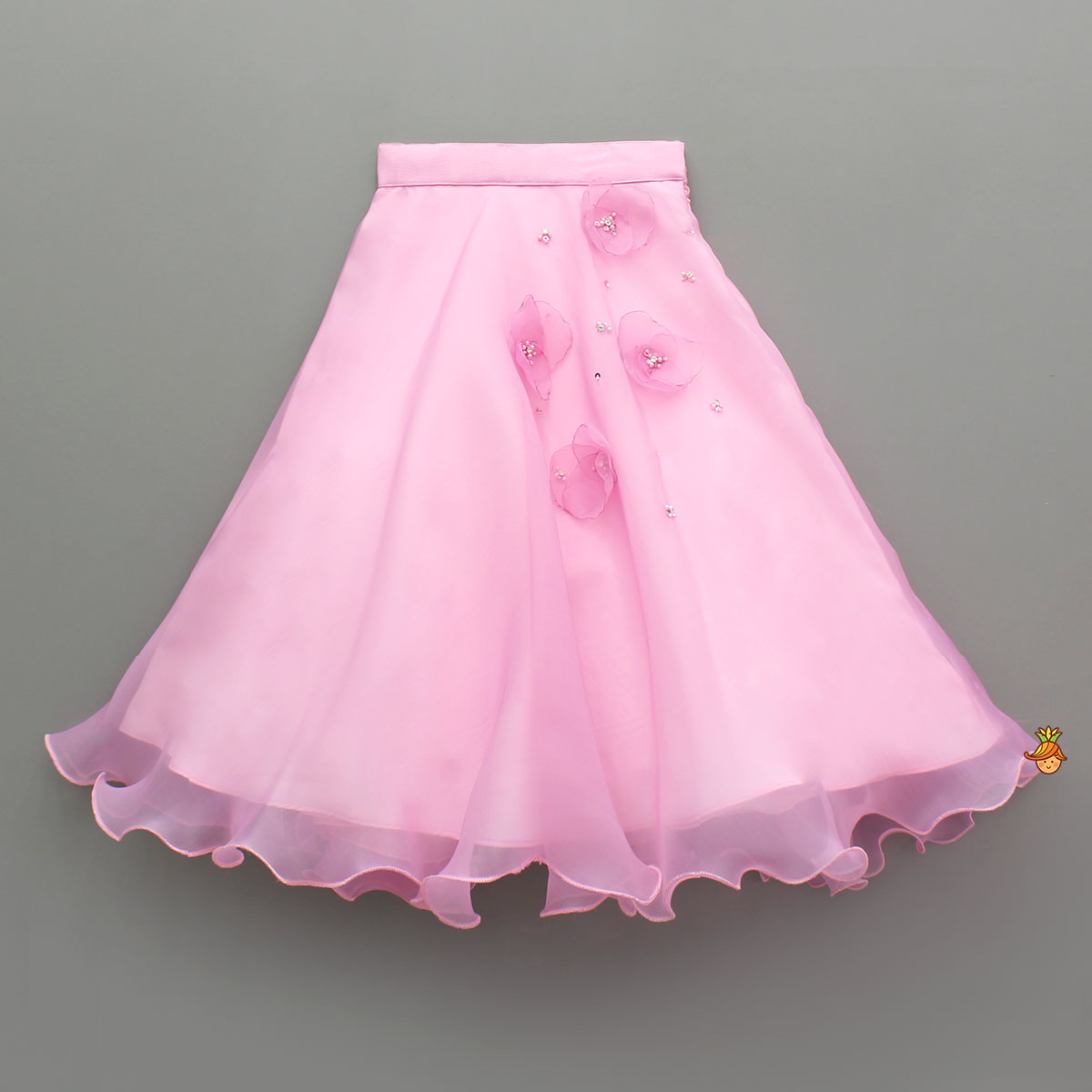 Pre Order: Pink Sequin Embellished Top With Lehenga