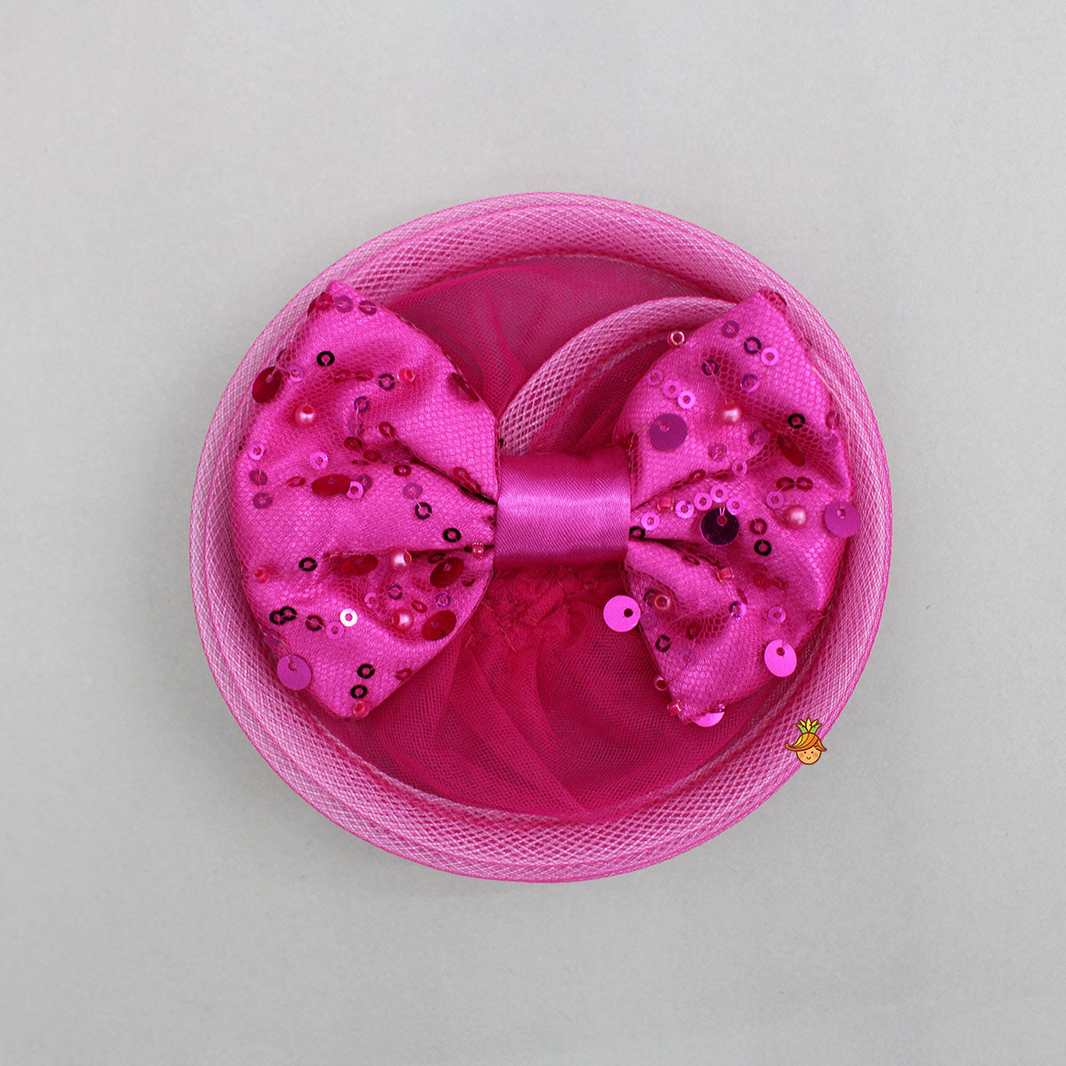 Pre Order: Pink Sequin Embellished Layered Bow Dress