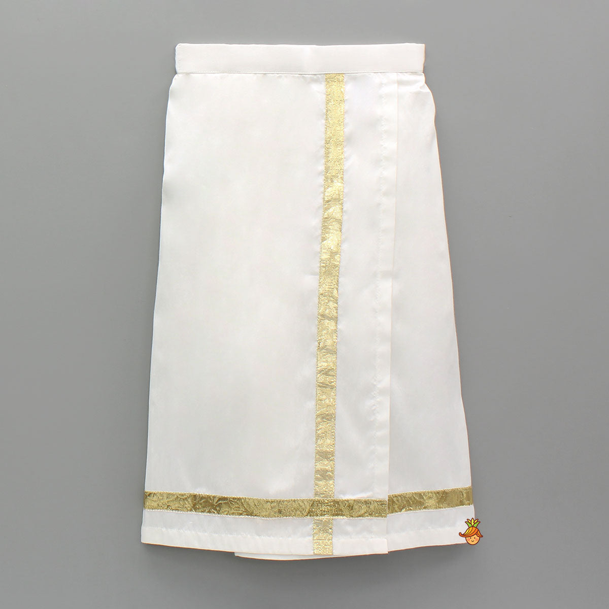 Pre Order: Multicolor Elephant Embroidered Red Mundu Shirt With Lungi And Angavastram (Shawl) Set