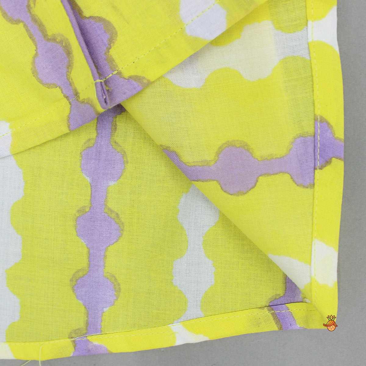 Pre Order: Yellow And Purple Printed Sleepwear