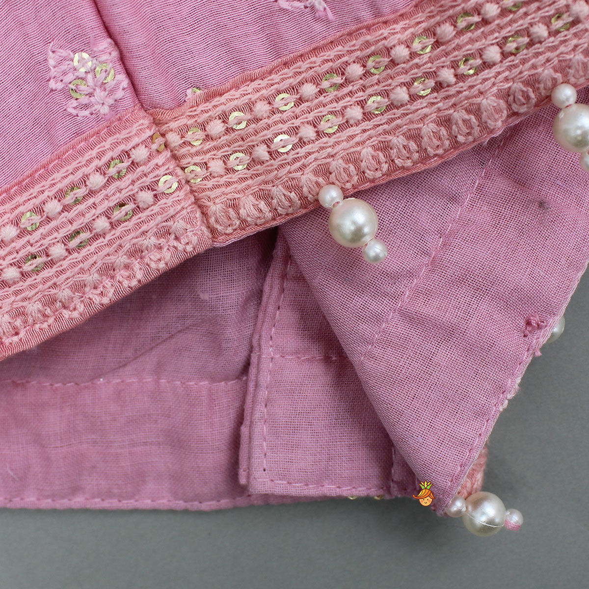 Pre Order: Pink Halter Neck Top With Ombre Lehenga