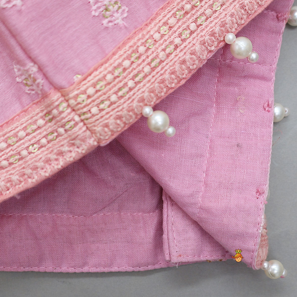 Pre Order: Pink Halter Neck Top With Ombre Lehenga