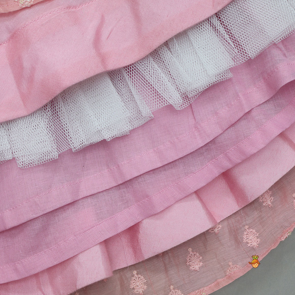 Pre Order: Pink Halter Neck Top With Ombre Lehenga