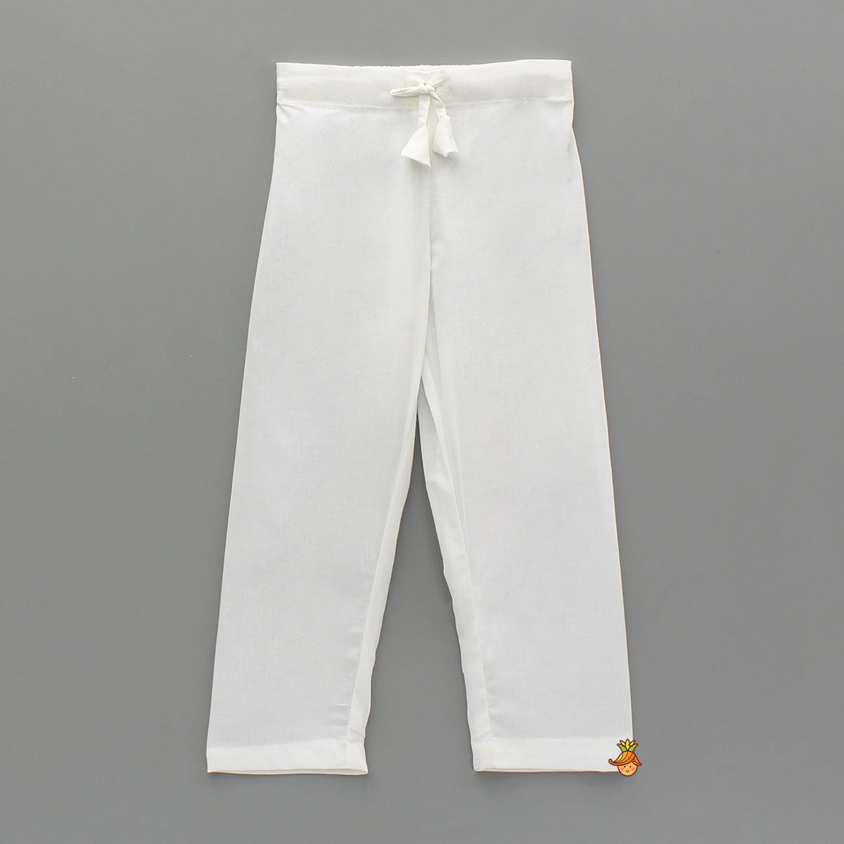 Floral Printed Blue Cotton Kurta With White Pyjama