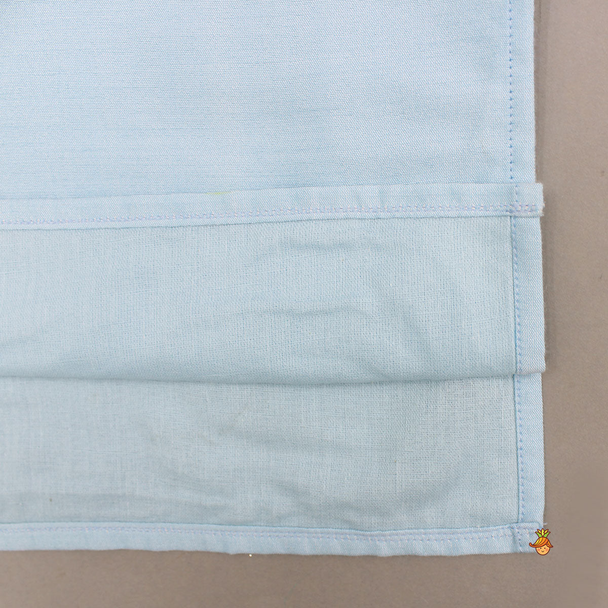 Pre Order: Sky Blue Embroidered Kurta With Off-White Pyjama