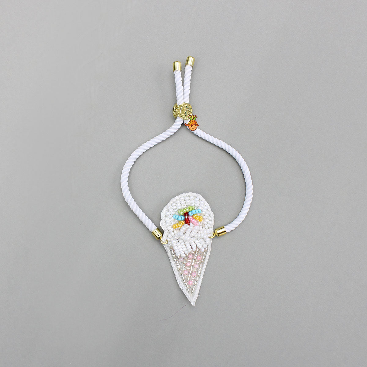 Ice Cream Bead Embroidered Rakhi