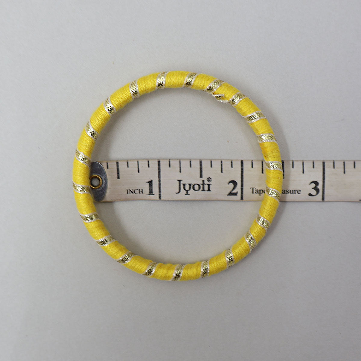 Gota Lace-Embellished Yellow Thread Bangles