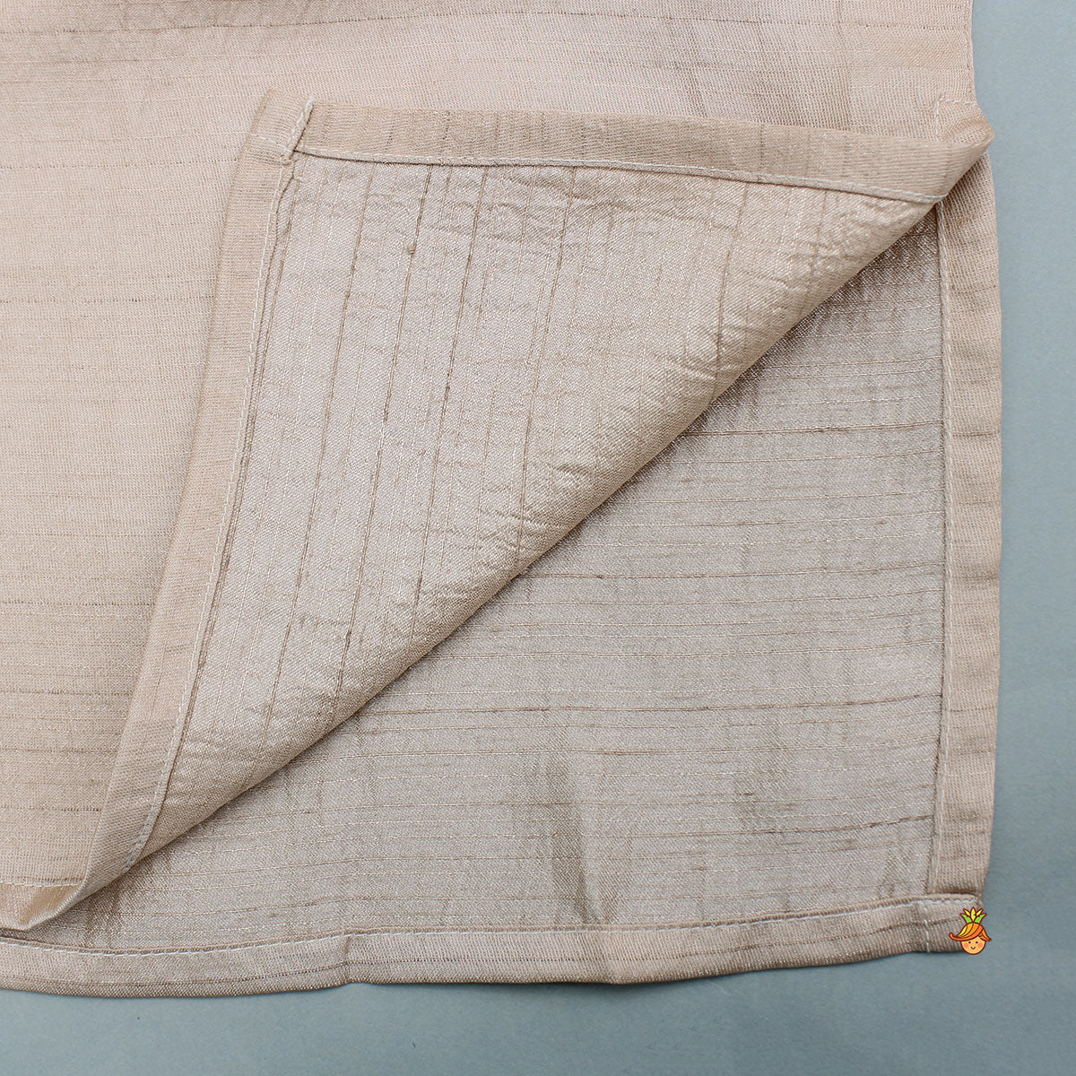 Pre Order: Peach Silk Kurta With Floral Embroidered Jacket And Pyjama