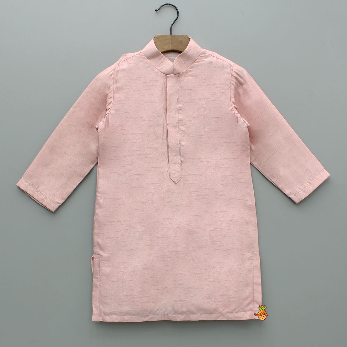 Pre Order: Pink Silk Kurta With Shimmery Pink Front Open Embroidered Jacket And Churidar