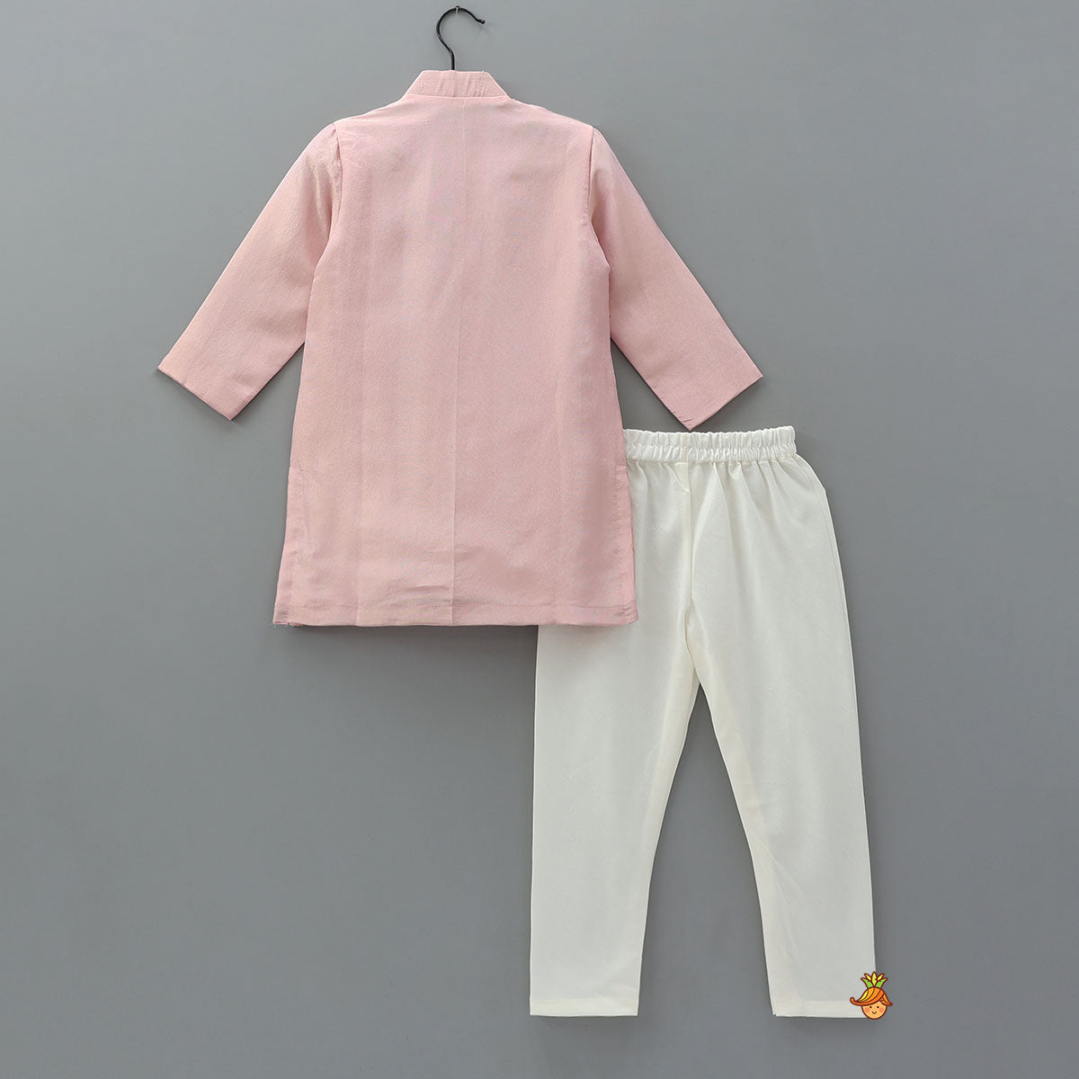 Pre Order: Shimmery Faux Mirror Embroidered Silk Kurta With Churidar