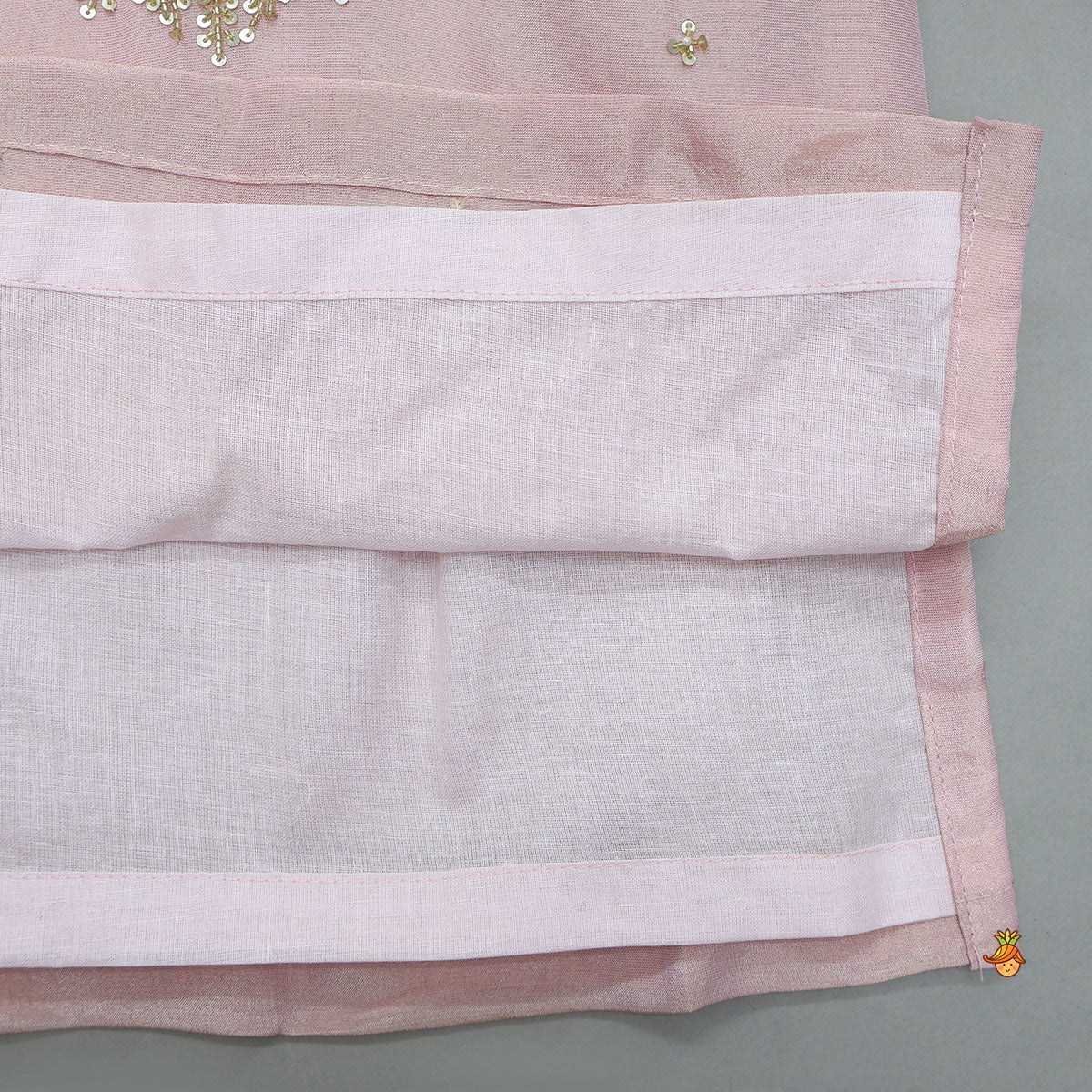 Pre Order: Shimmery Faux Mirror Embroidered Silk Kurta With Churidar