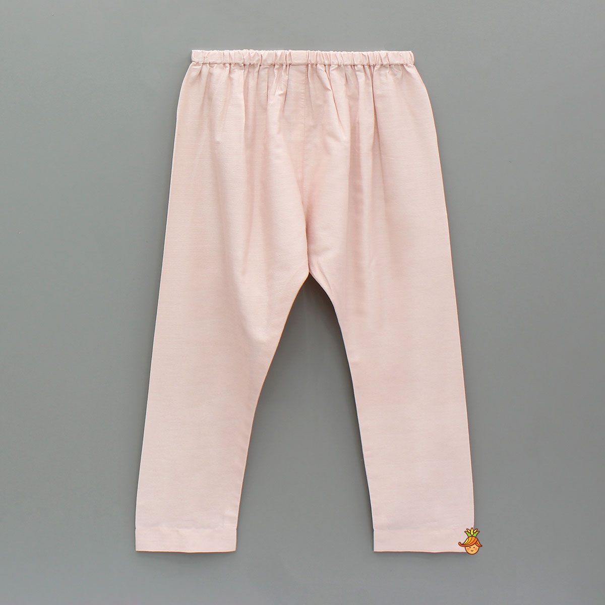 Pre Order: Pink Kurta With Side-Knot Detailed Shimmer Jacket And Pyjama