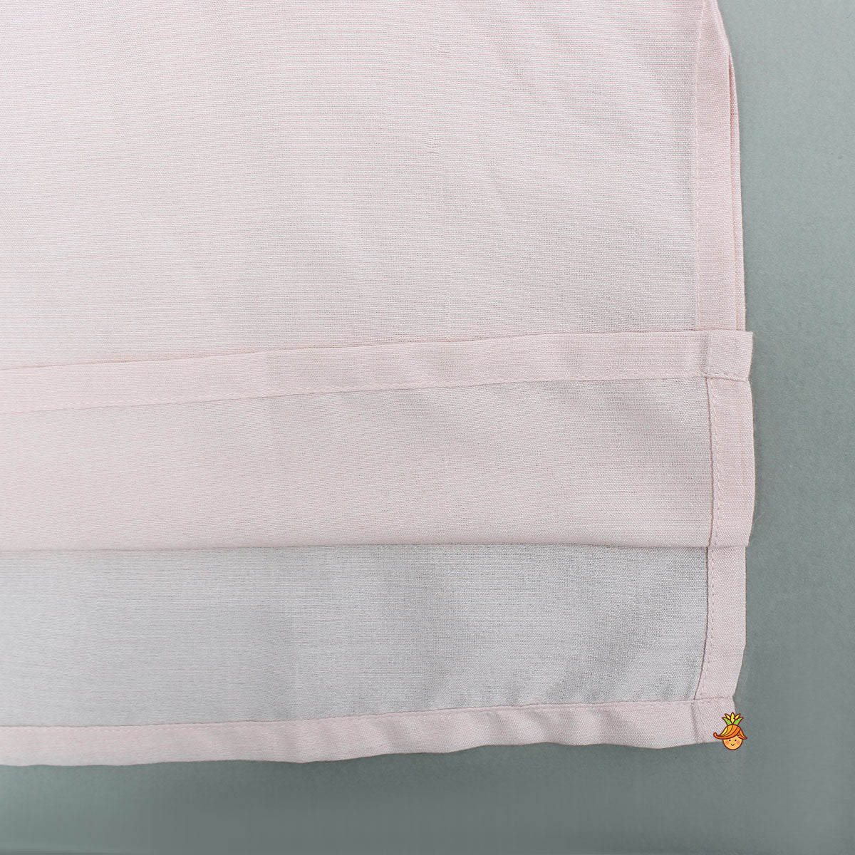 Pre Order: Pink Kurta With Side-Knot Detailed Shimmer Jacket And Pyjama