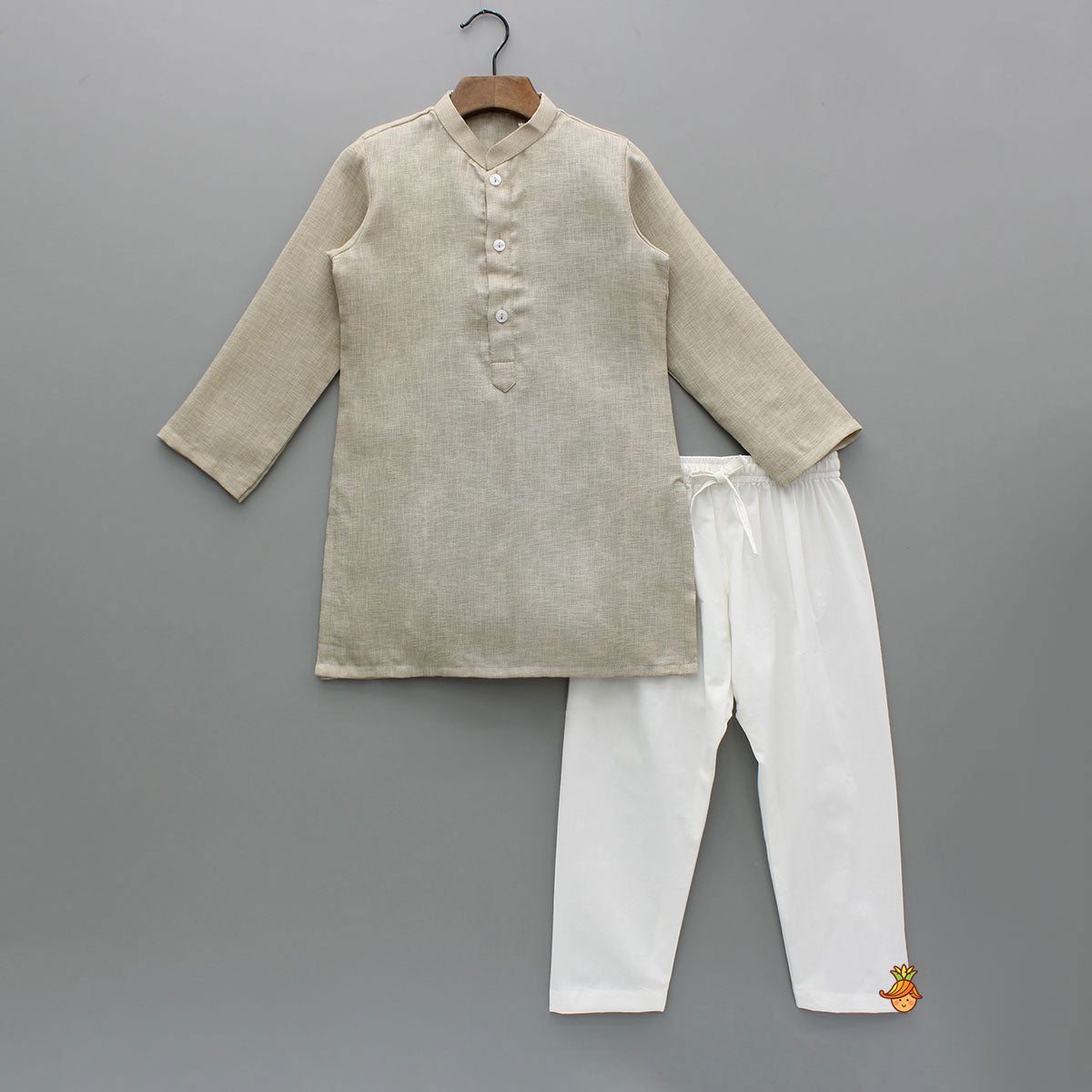 Pre Order: Beige Kurta With Floral Sequin Embroidered Jacket And Pyjama