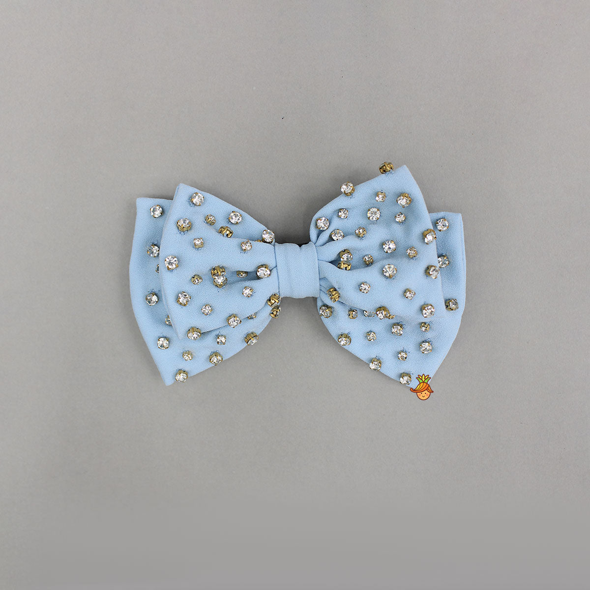Pre Order: Light Blue Studded Double Bow Hair Clip