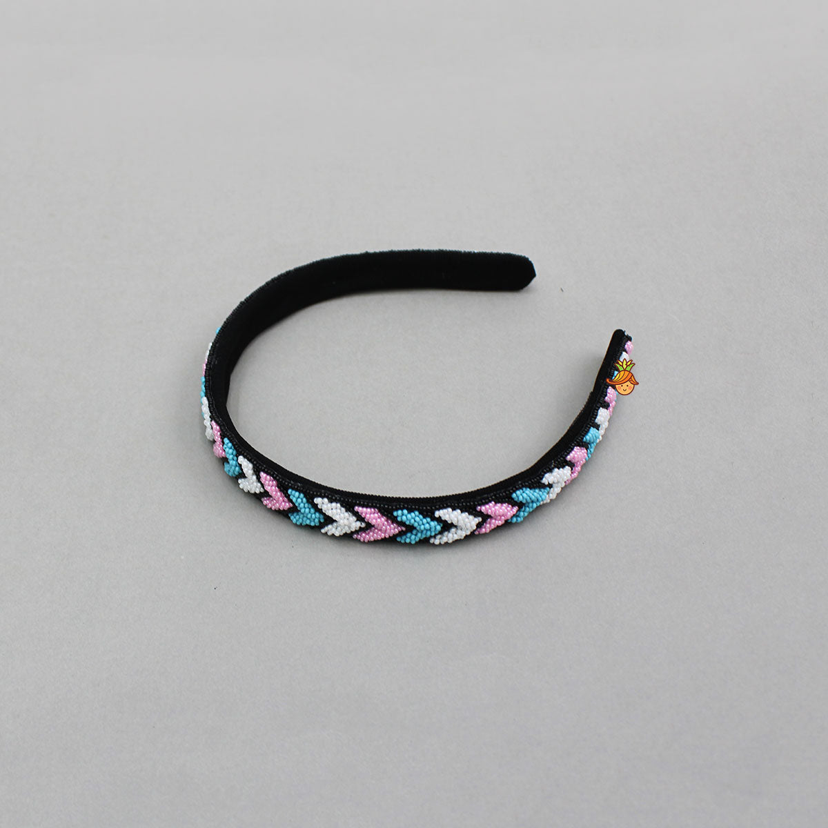 Elegant Pastel Chevron Beaded Black Hairband