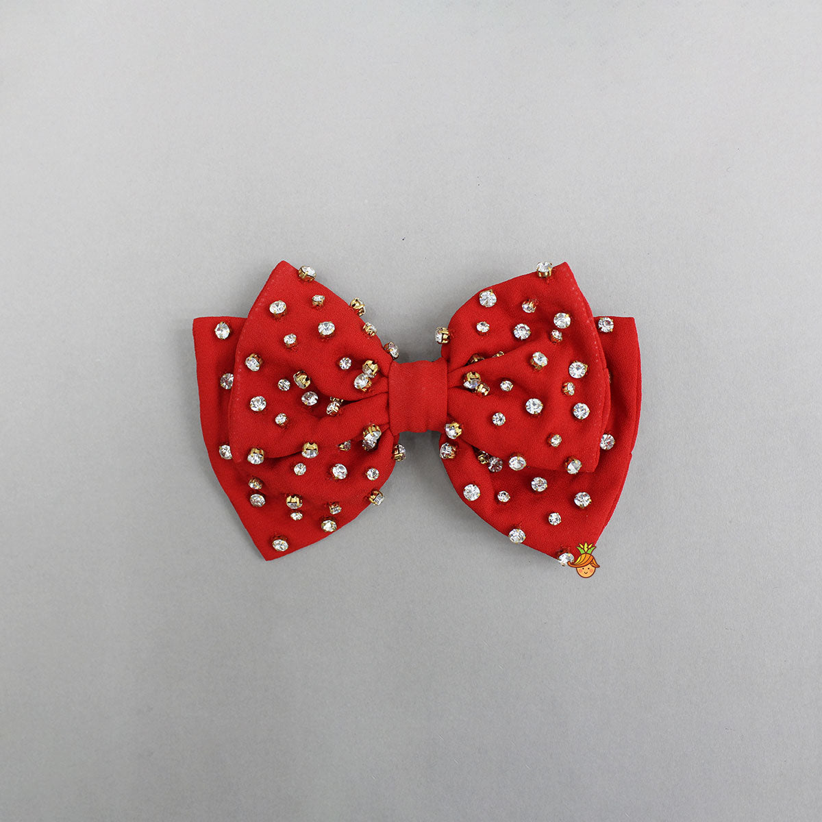 Pre Order: Pretty Red Studded Double Bow Hair Clip