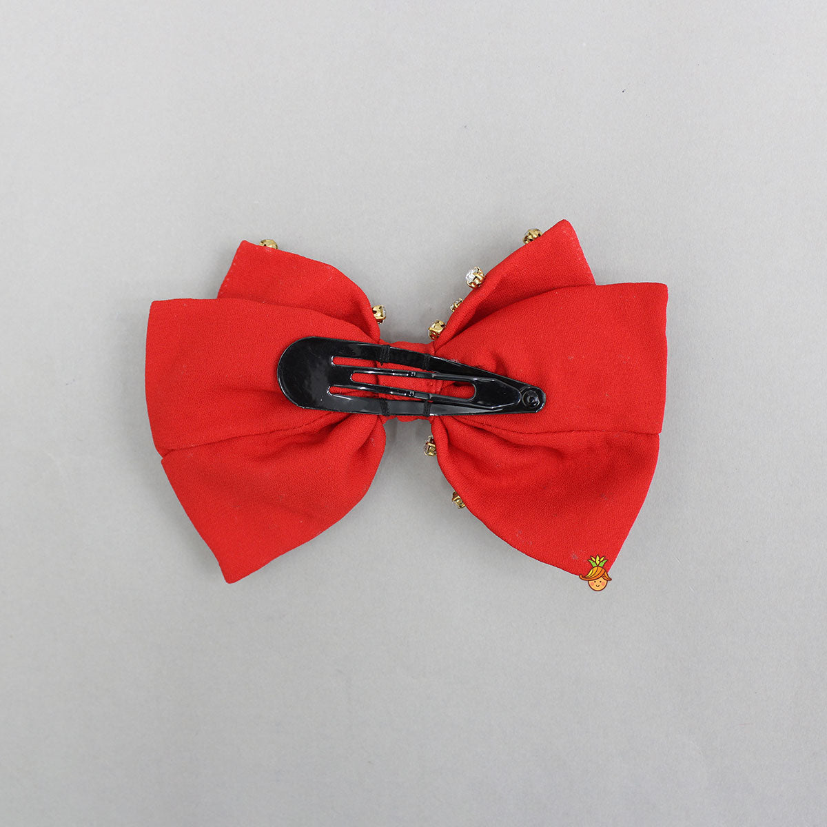 Pre Order: Pretty Red Studded Double Bow Hair Clip