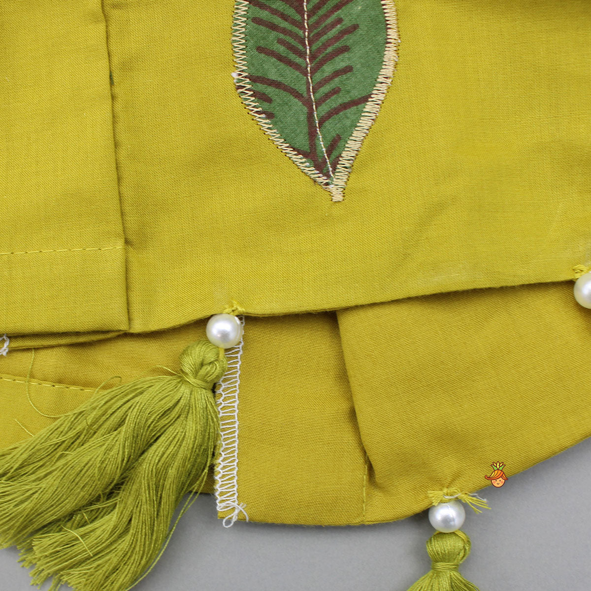 Mustard Yellow Floral Crop Top and Lehenga