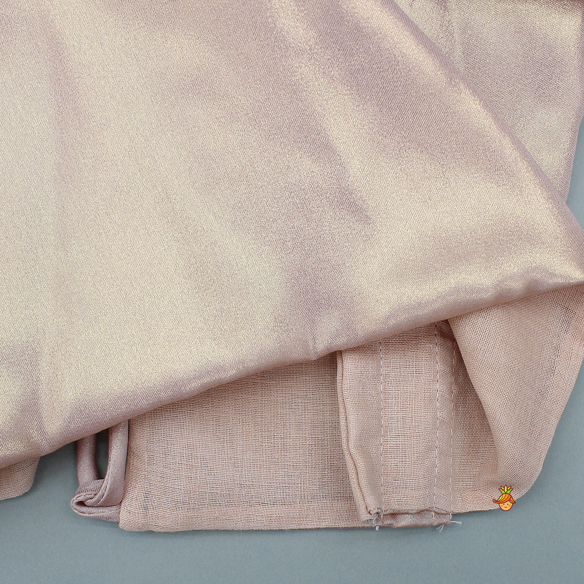 Pre Order: Gorgeous Shimmery Pink Draped Top With Shimmery Lehenga