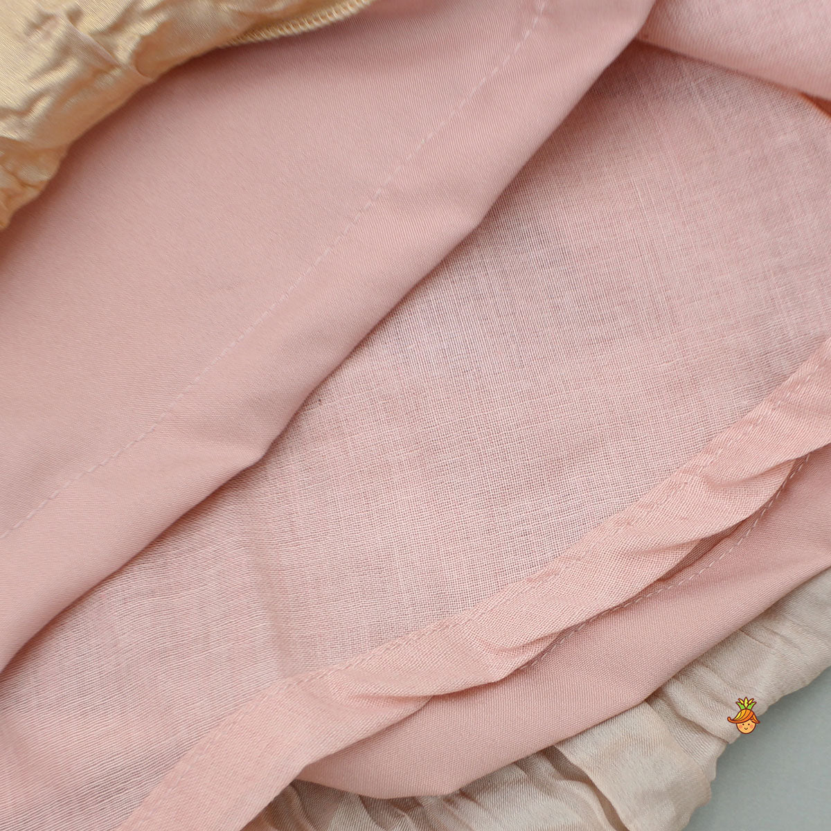 Pre Order: Gorgeous Shimmery Pink Draped Top With Shimmery Lehenga