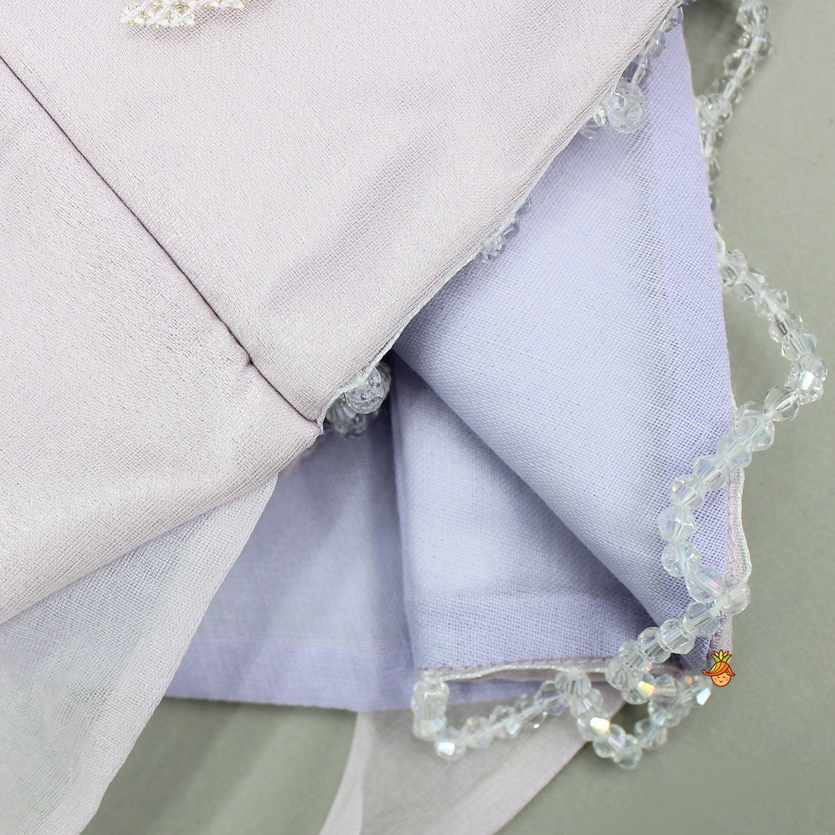 Pre Order: Lilac Organza Crop Top With Lehenga
