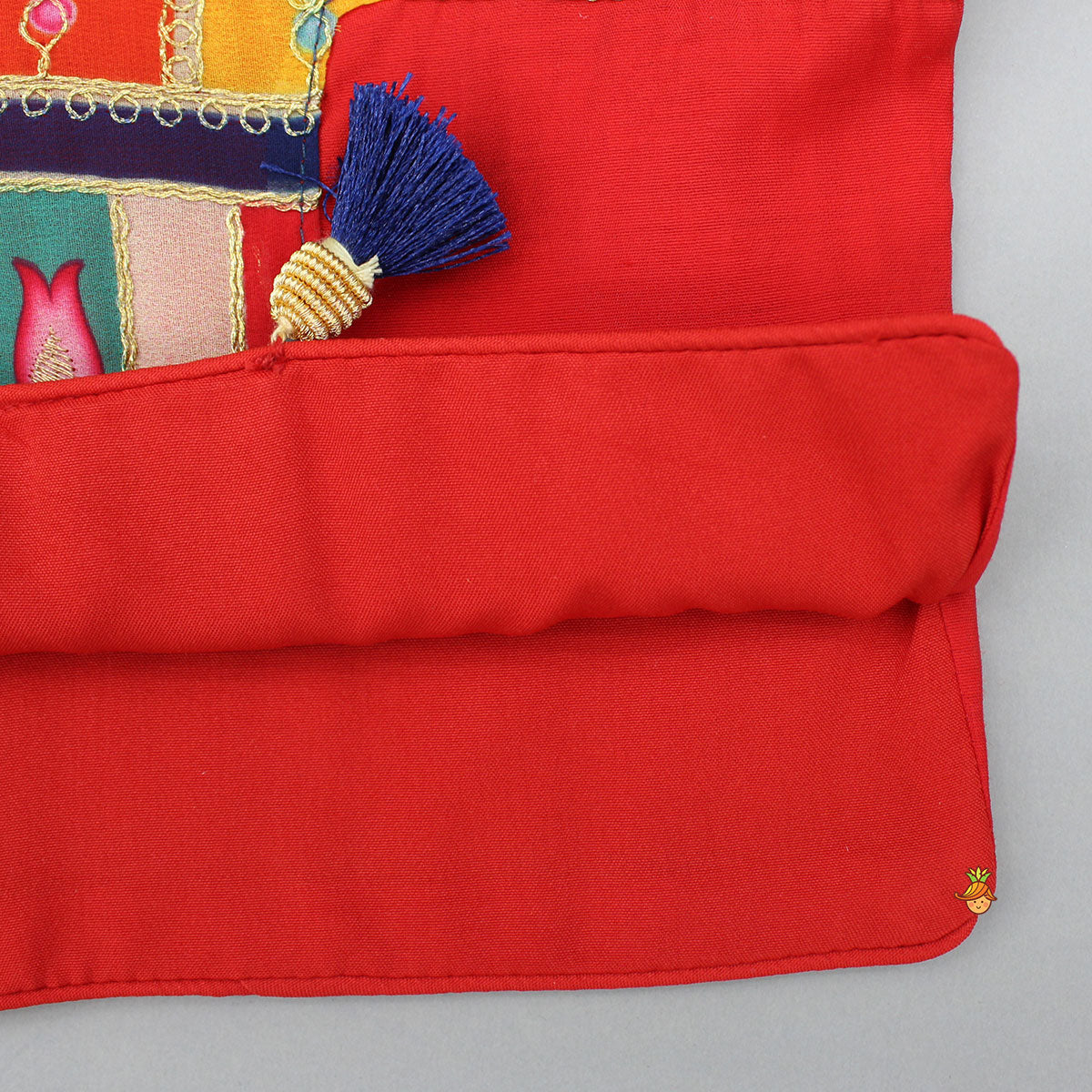 Fringed Hem Red Top And Lehenga With Matching Dupatta
