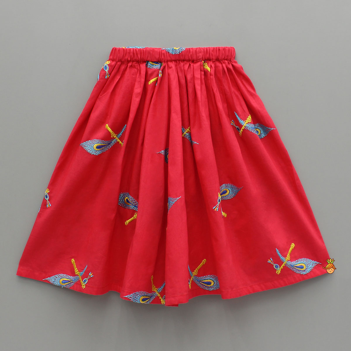 Pre Order: Mor Pankh Embroidered Red Stylish Top And Lehenga