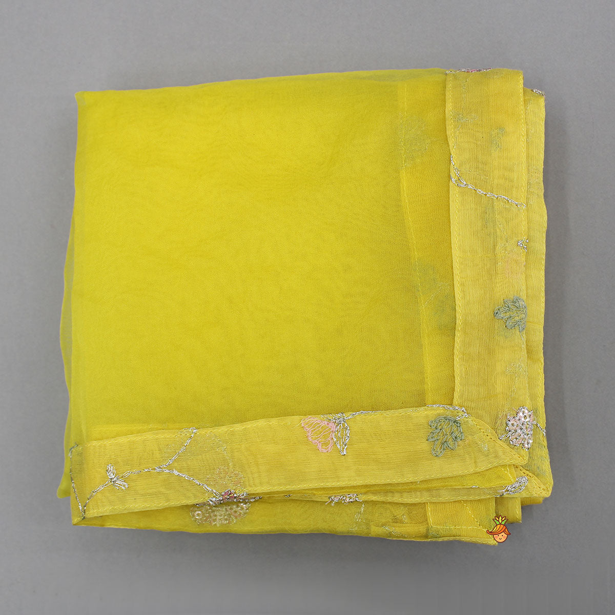 Pre Order: Yellow Sequin Embroidered Sleeveless Kurti With Dhoti And Dupatta