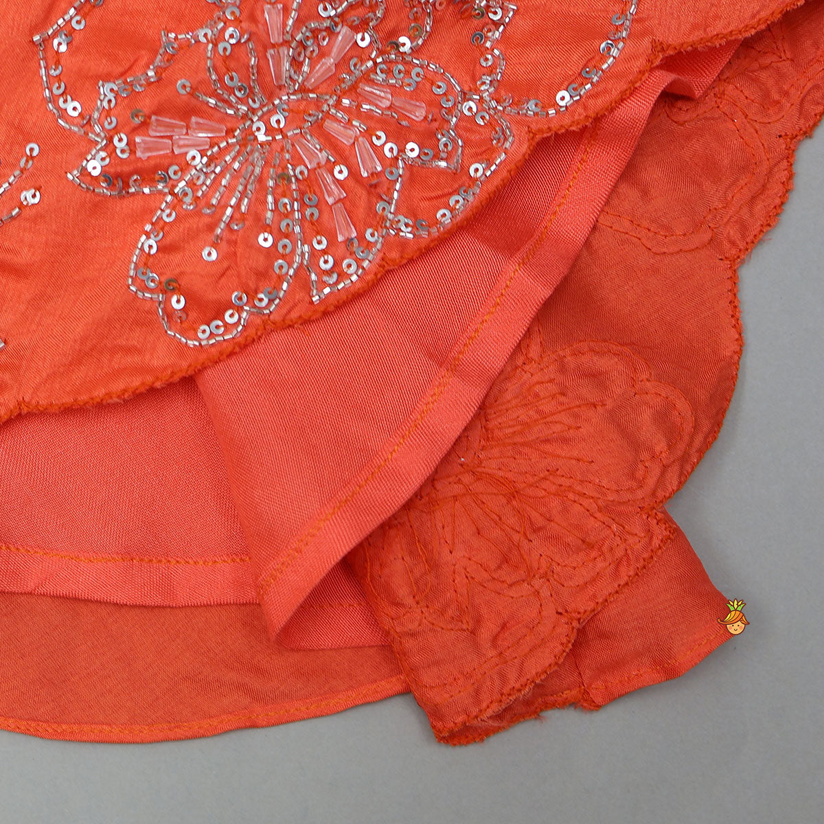 Pre Order: Orange Strappy Kurti With Palazzo And Dupatta