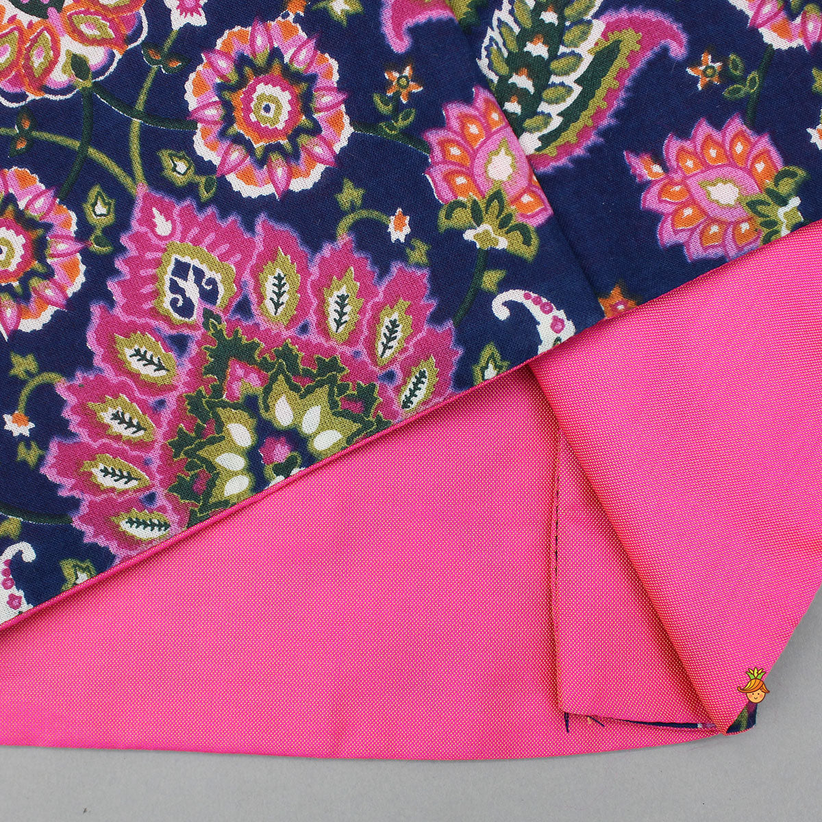 Pre Order: Blue Printed Kurta With Front Open Jacket And Pyjama