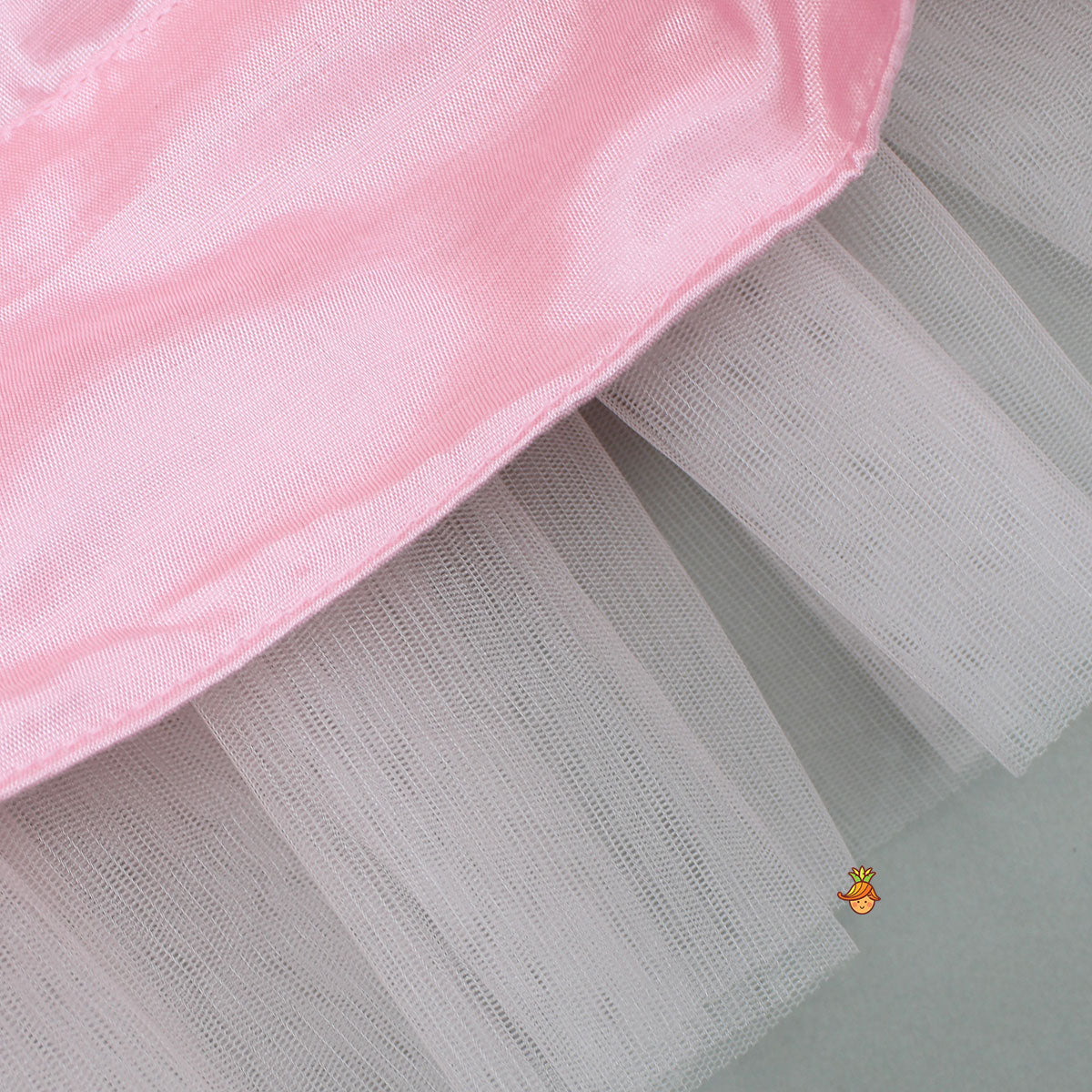 Pre Order: Pink Bow Glitter Embellished High Low Dress With Detachable Trail