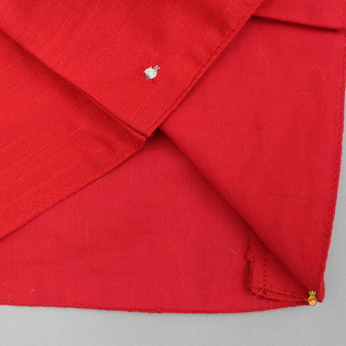 Pre Order: Red Brocade Silk Top With Ethnic Brocade Lehenga And Dupatta