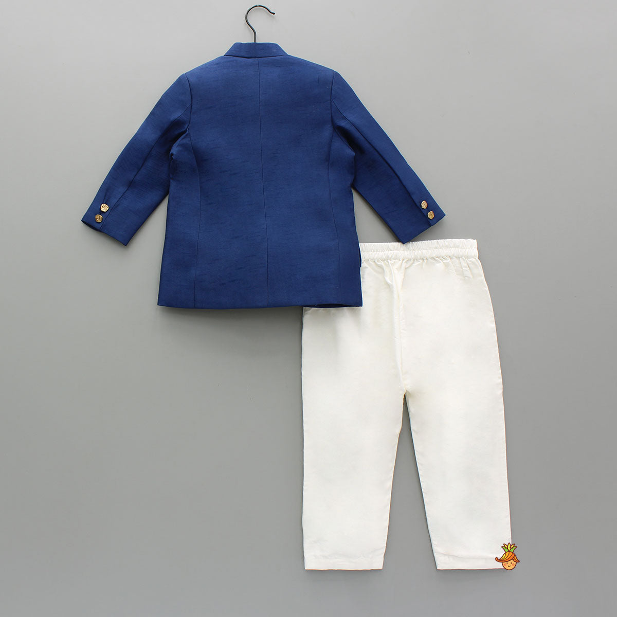 Pre Order: Blue Bird Embroidered Sherwani With Off White Pyjama