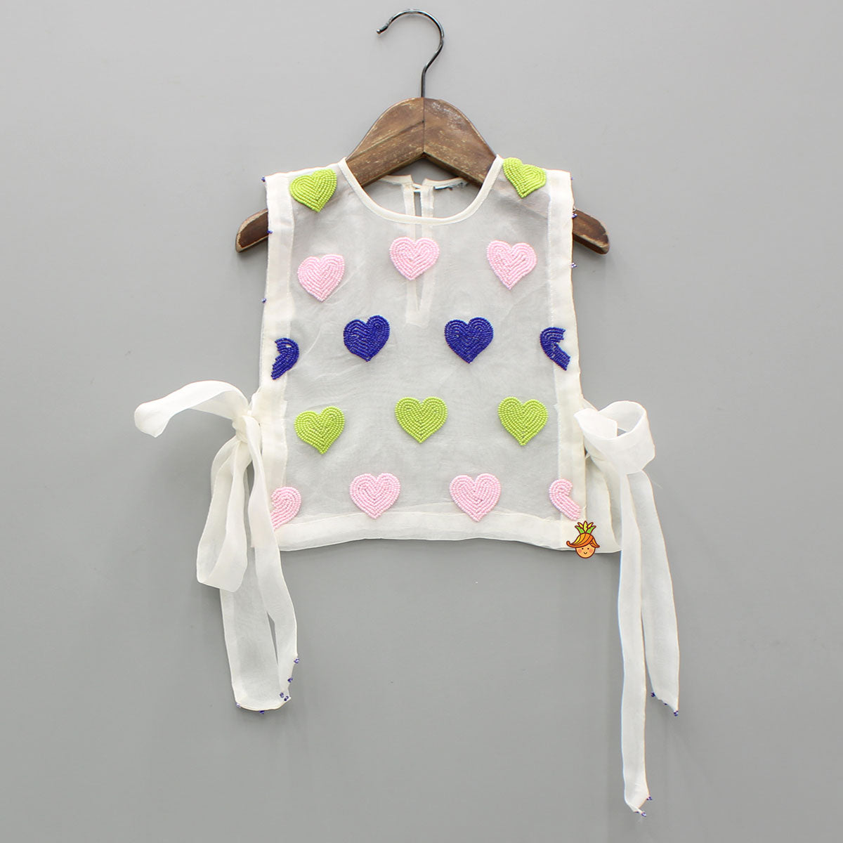 Pre Order: White Organza Vest With Top And Palazzo