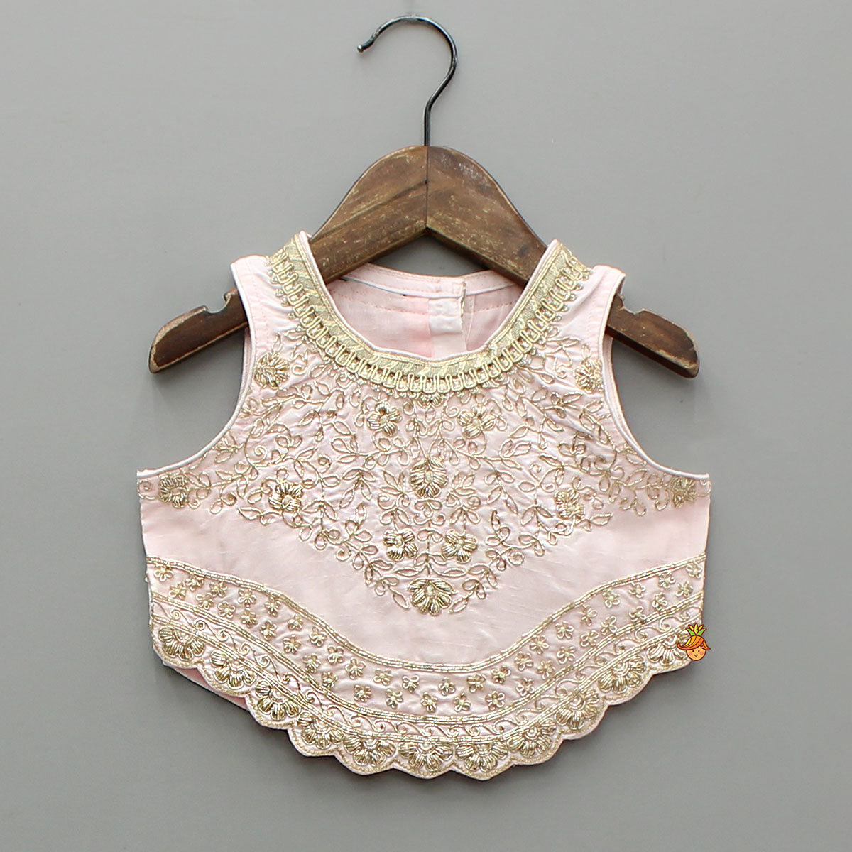 Pre Order: Pink Floral Embroidered Stylish Hem Top With Palazzo And Dupatta