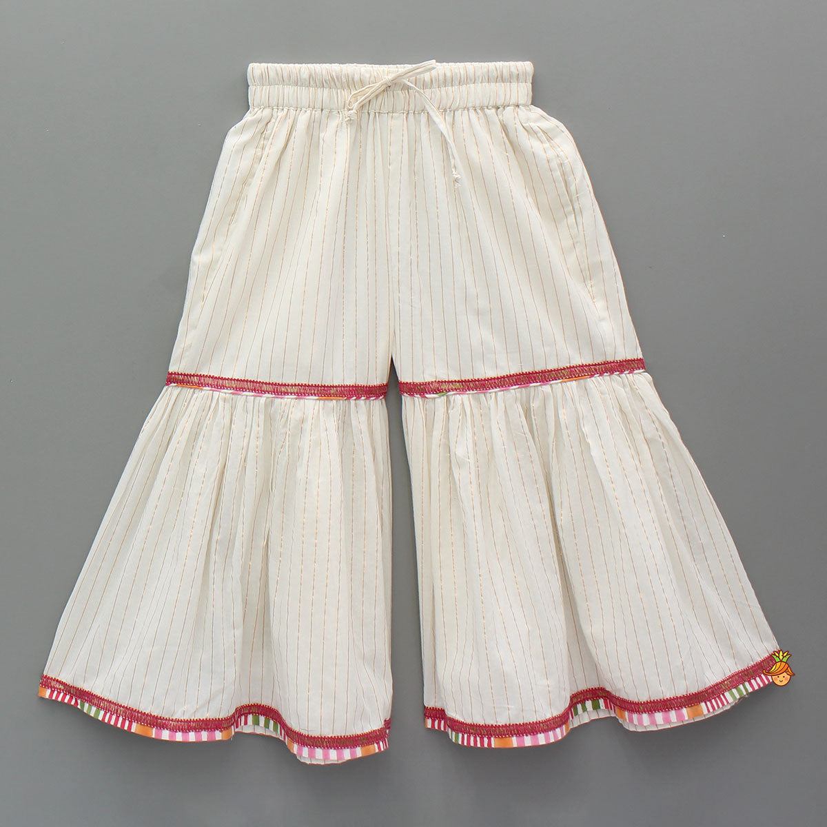 Pre Order: Floral Printed Cotton Kurti With Sharara And Dupatta